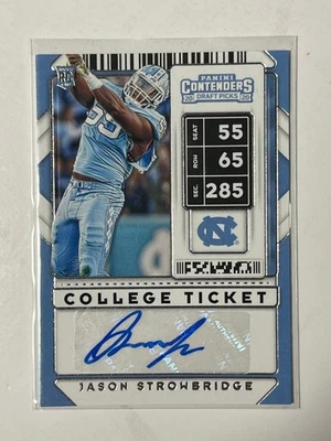 2020 Panini Contenders Draft Picks Jason Stowbridge Autograph Football Card #286 - Image 1 of 2
