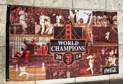 2014 San Francisco Giants SF World Series Champions Flag Coca Cola SGA 36” X 59” - Image 1 of 4