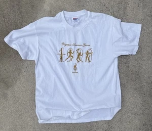 Camiseta De Colección Adulto Grande Blanca 1996 EE. UU. Juegos Olímpicos de Atlanta Bordada Dorada - Imagen 1 de 4