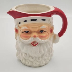 Vintage Christmas Santa Claus Head Pitcher Creamer Syrup Japan Marked X47-21 - Picture 1 of 7