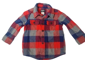 Camisa de franela vintage Osh Kosh B'gosh niños pequeños talla 2T bolsillos abotonados - Imagen 1 de 5