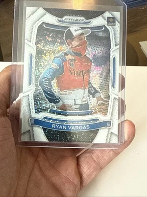 2021 Panini Prizm Racing Ryan Vargas White Sparkle Rookie - Image 1 of 3