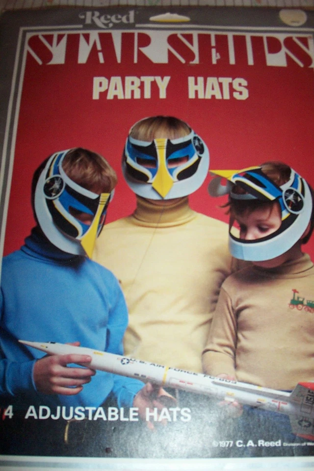 SOMBREROS DE FIESTA STAR SHIPS C A REED 1977 PAQUETE DE 4 Foto 1 de 1