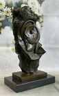 Modern Art Bronze Face Sculpture Marble Base Cubism Home Decor Statue Figurine