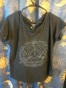 Wenanami charcoal grey gray t shirt "you with me" hippie goth sun moon witch - Picture 1 of 4