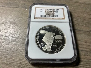 1983-S Olympics Commemorative Silver Proof Dollar + NGC + PF 69 ULTRA CAMEO - Picture 1 of 3