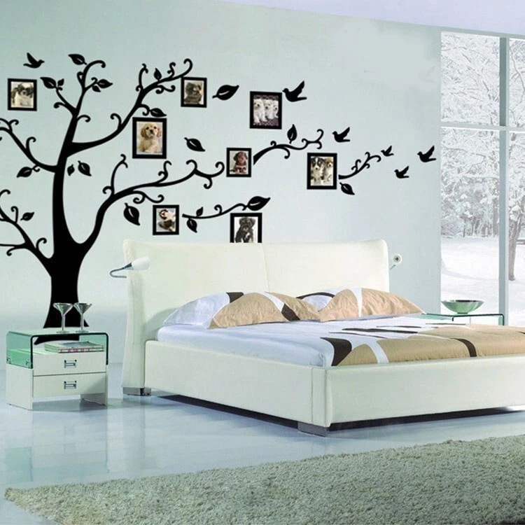 Black Vinyl Home Room Decor Art Tree Decals/Adhesive Family Bedroom Remove Mural - Image 1 of 4