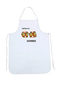 DELANTAL COCINA AMONG US "IMPOSTOR NARANJA" NOMBRE PERSONALIZABLE COLOR BLANCO - Bild 1 von 1