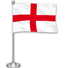 G128 England English Deluxe Desk Flag Set 8.5x5.5 In Printed 300D Polyester