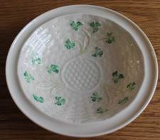 IRISH BELLEEK FINE PORCELAIN SHALLOW SWEET BOWL 6 1/2" DIAMETER