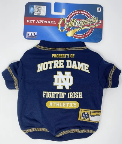 Pets First Collegiate NOTRE DAME FIGHTING IRISH Dog Tee Shirt Size: XSmall Cover