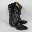 Justin Boots Mens Western Cowboy Boots Size 10 D Black Leather 1409 London Calf