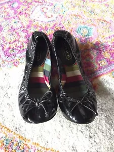*COACH* JILLY schwarze Lackleder-Ballerinas Kontrastnähte 6,5 US - Bild 1 von 4
