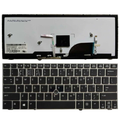 New for HP Elitebook 2170P Keyboard US Black Silver Frame Black Backlit - Image 1 of 4