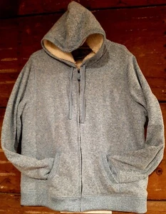 Sonoma Baby Blue & White Speckled Sweater Coat with Faux Fur Womens Xl - Picture 1 of 5