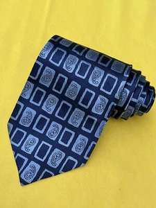 Authentic YSL YVES SAINT LAURENT Paisley Design On N.Blue 100% Silk Necktie Tie - Picture 1 of 13