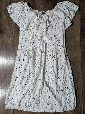 Chelsea & Theodore Dress Size L Speckle Peasant Midi Linen Blend Ruffle Sundress - Image 1 of 4
