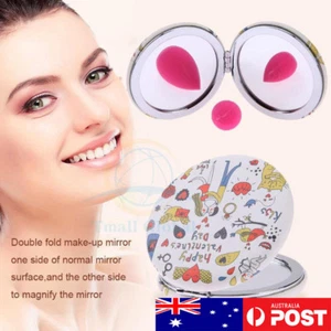 1pcs Girls Makeup Mirror Folding Portable Pocket Cosmetic magnifying mirror Hand - Picture 1 of 46