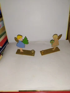 2 x alter Engel-großer Spielzeugladen-Puppenstube-Weihnachten-Deko-Puppe-Bär - Picture 1 of 2