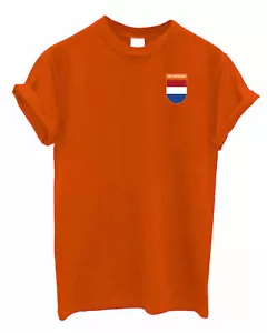 The Netherlands Team Crest Tshirt Support your Country football Holland Dutch  - Picture 1 of 2