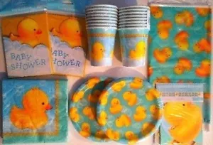 BUBBLE BATH Rubber Duck Birthday Party Supply DELUXE Kit w/ Invitations & Banner - Picture 1 of 1