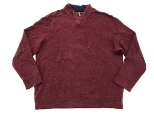 Land End Herren Größe: XXLARGE Bedford gerippter Viertelreißverschluss Pullover Farbe: DEEP CLARET RED - Bild 1 von 5