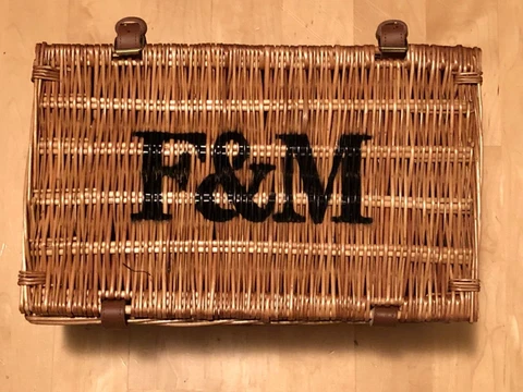 Fortnum And Mason F&M Picnic Hamper Wicker Basket With Handle Cover