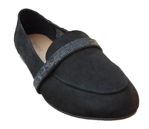 TORRID 14163257 SCHWARZE DAMENSCHUHE VELOURSLEDER HALB ELEGANTE SLIPPER GLITZERNDE FLACHE SCHUHE ~ 12 - Bild 1 von 6