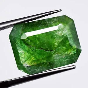 Pietra preziosa sfusa smeraldo verde zambia naturale taglio radiante 4,10 ct 12x9 mm - Foto 1 di 4