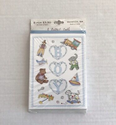 Marian Heath Cards Birth Announcement Its A Boy 8 Pack Vintage Sealed • 8$