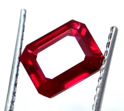 6.55 Ct Red Ruby Emerald Cut Extremely Certified Rare Loose Gemstone - Image 1 of 4