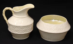Par De Colección BELLEEK "Cleary" Porcelana Crema y Azúcar Abierta, 4ª Marca EPOC - Imagen 1 de 10