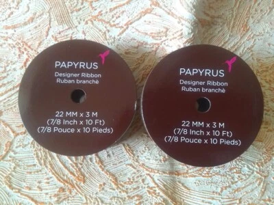 2 Papyrus Designer Ribbons 7/8" X 10' Gray Black Craft Gifts (1 of each) - Image 1 of 4