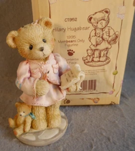 Cherished Teddies Hilary Hugabear Figurine CT952 1995 Girl Bear Notebook Pencil - Picture 1 of 4