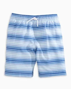 Southern Tide Youth's Gradient Striped Swim Trunk Blue S - Picture 1 of 2