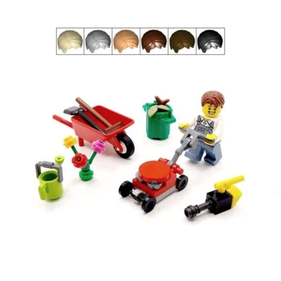 Genuine LEGO Gardening Gift Male Gardener Minifigure Mower Barrow Fathers Day - Image 1 of 4