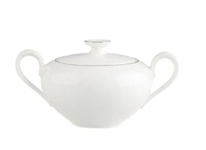 Villeroy & Boch Anmut Platinum No.1 - Covered Sugar Bowl Premium Bone Porcelain - Picture 1 of 4