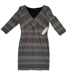 Vera Mont Kleid Gr 38 Schwarz/Silber Elegant 3/4 Arm NEU - Bild 1 von 3