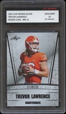 TREVOR LAWRENCE 2021 LEAF SILVER 1ST GRADED 10 ROOKIE CARD NFL JAGUARS/CLEMSON