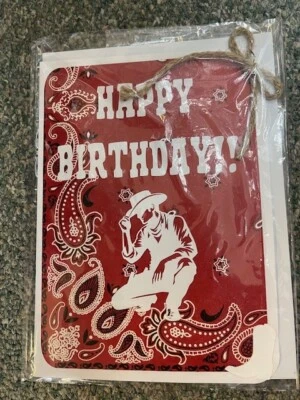 Western horse paisley cowboy sudoeste divertido cartão em branco com envelope - Imagem 1 de 3