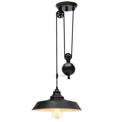 Pulley Pendant Light Industrial Ceiling Light Chandelier Kitchen Dining Room Bar - Image 1 of 4