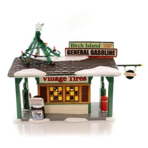 Department 56 Birch Island Gas Station NEW - Light up Tree on Top - Picture 1 of 1