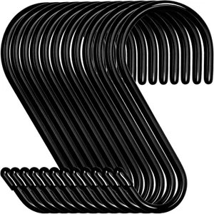 12 Pack 4-1/2 Inch S Hooks, Large Vinyl Coated Closet Hooks Non Slip Heavy Duty - Picture 1 of 12