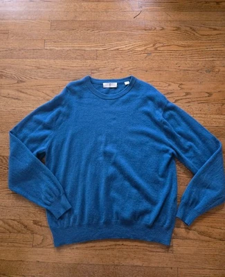 Harry Vardon Mens 100% Cashmere Crewneck Knit Sweater Teal Size Large - Image 1 of 4