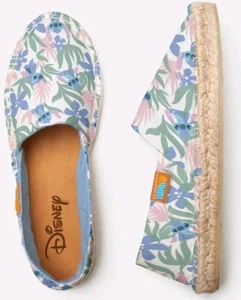 UBUNTU Disney Stitch and Lilo Print Handmade Espadrilles Women's Size 7w - Picture 1 of 5