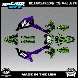 Kalair GFX Graphics Kit for KX450 2019-2023 and KX250 2021-24 Revolt - Purple - Picture 1 of 4