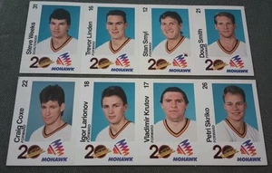 Juego completo de equipos Mohawk Vancouver Canucks 1989/90 paneles sin cortar - Krutov, Larionov - Imagen 1 de 3