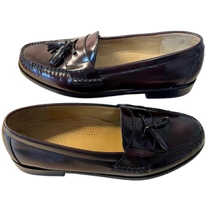 COLE HAAN Mens (11.5 D) Leather Pinch Tassel Loafer Burgundy Preppy Old Money - Picture 1 of 8