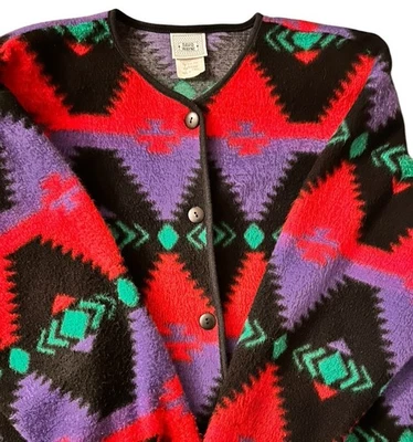 Cardigã David Wayne lã tamanho M jaqueta asteca sudoeste cobertor vintage anos 80 - Imagem 1 de 4