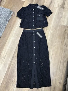 LADIES RIVER ISLAND BOXY LACE TOP SIZE 10 & PENCIL MIDI SKIRT SIZE 8 COST £84 - Picture 1 of 12